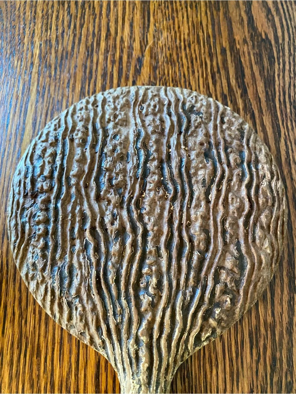 Vintage Faux Bois Hand Mirror Vanity Mirror